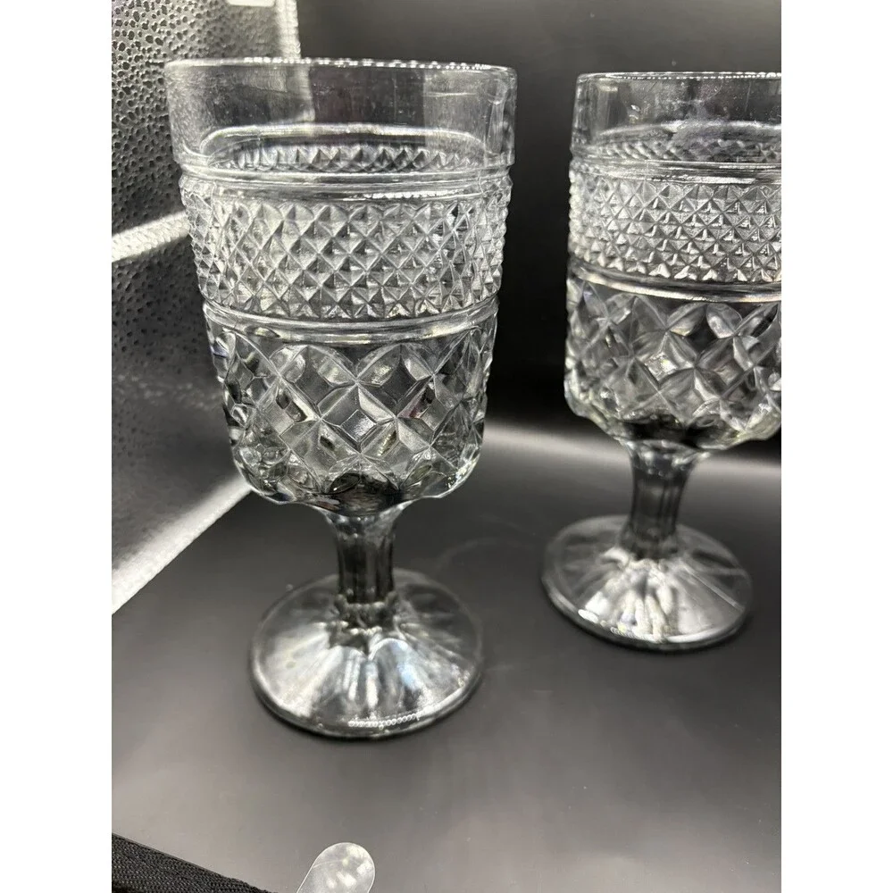Vintage Wexford Smoke Wine/ Water Goblet by Anchor-Hocking Set Of 2 Replacements